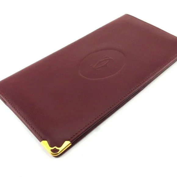Cartier long pills masteline Bordeaux leather Authentic used